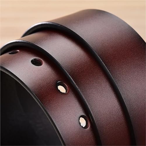 Belt Simple Belt Men's Belt Large Size 100-130cm Vintage Needle Buckle Men's Belt for Business(130cm,Coffee)4