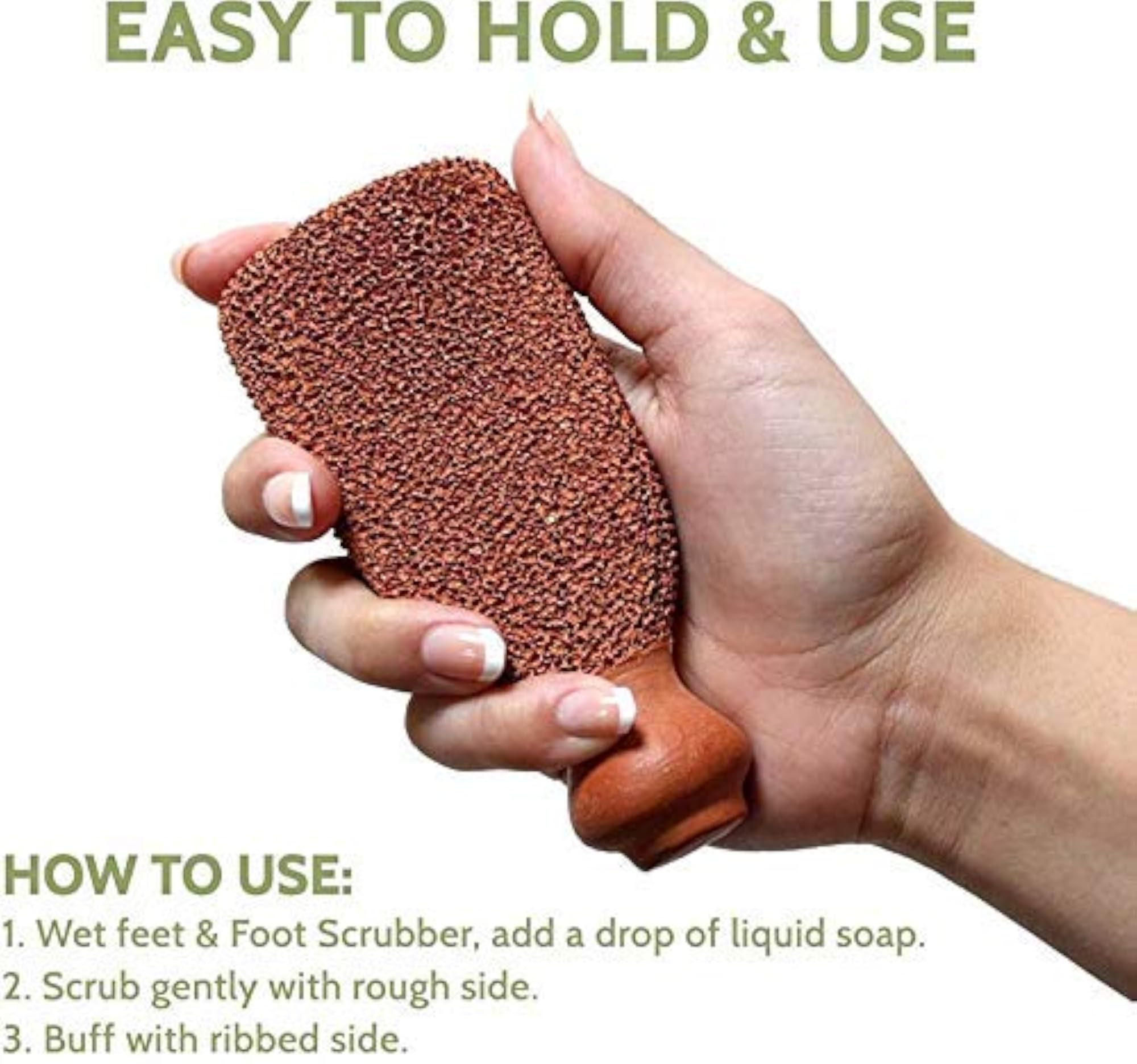 Terracotta Pumice Stone Foot Scrubber, Unisex