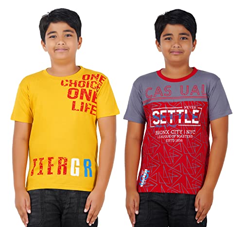 Image of CHECKERSBAY Boys Cotton Printed Half Sleeve T-Shirt