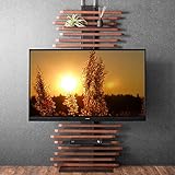 タンスのゲン テレビスタンド 天然木 震度7クリア 突っ張り式 棚板付き 高さ調節 5段階 32～65v対応 横柵 ブラウン 45400061(81574)