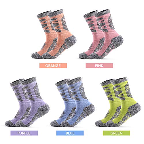 DECDEAL Meias esportivas femininas Malha grossa Meias atléticas de inverno ao ar livre Fitness respi