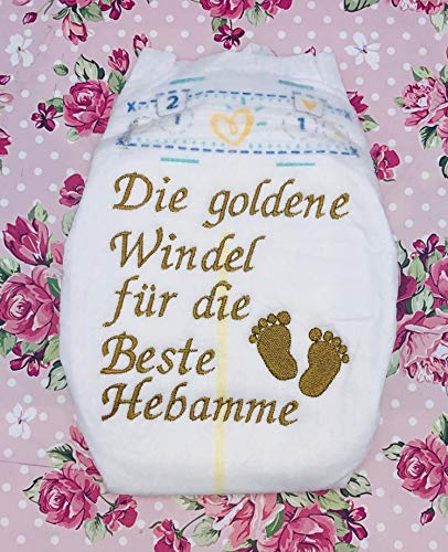 Die goldene Windel für die beste Hebamme als Geschenksidee
