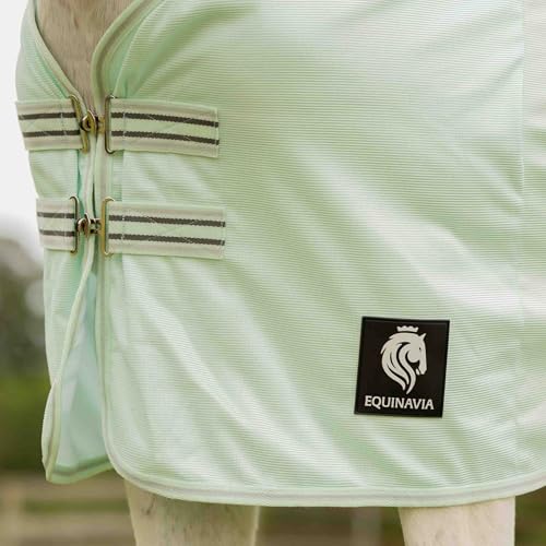 Image of Equinavia Gard Horse Fly Sheet Nylon Mesh Equine Fly Sheet for Horses, Pony | Turnout Horse Fly Sheets, Breathable Pony & Horse Sheet, Lightweight, Against Pests, Sun UV Protection, Misty Jade, 69 in