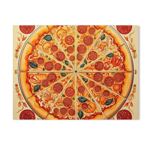 Art mural esthétique pizza pour salon moderne et chaleureux