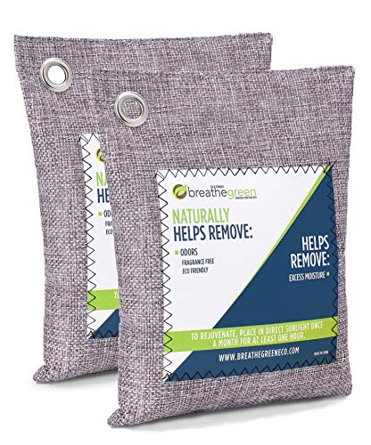 Nature Fresh Bamboo Charcoal Odor Eliminator Bag, Activated Charcoal Odor Absorber, Natural Freshener Removes Odors and Moisture, Odor Eliminator for Home, Pets, Car, Closet, Basement, RV…