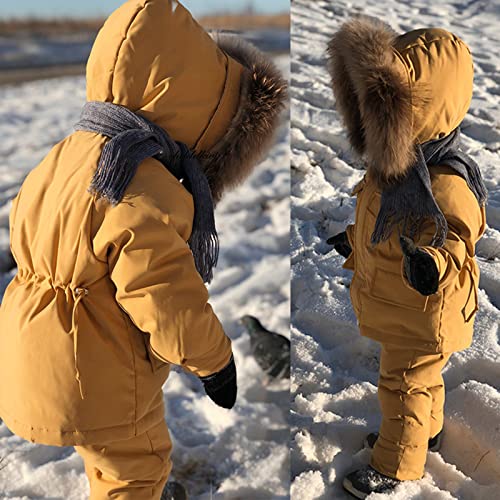 Toddler Boys Girls 2-Piece Snowsuit Thicken Solid Ski Jackets and Pants KIds Winter Warm Outdoor Ski Suit4