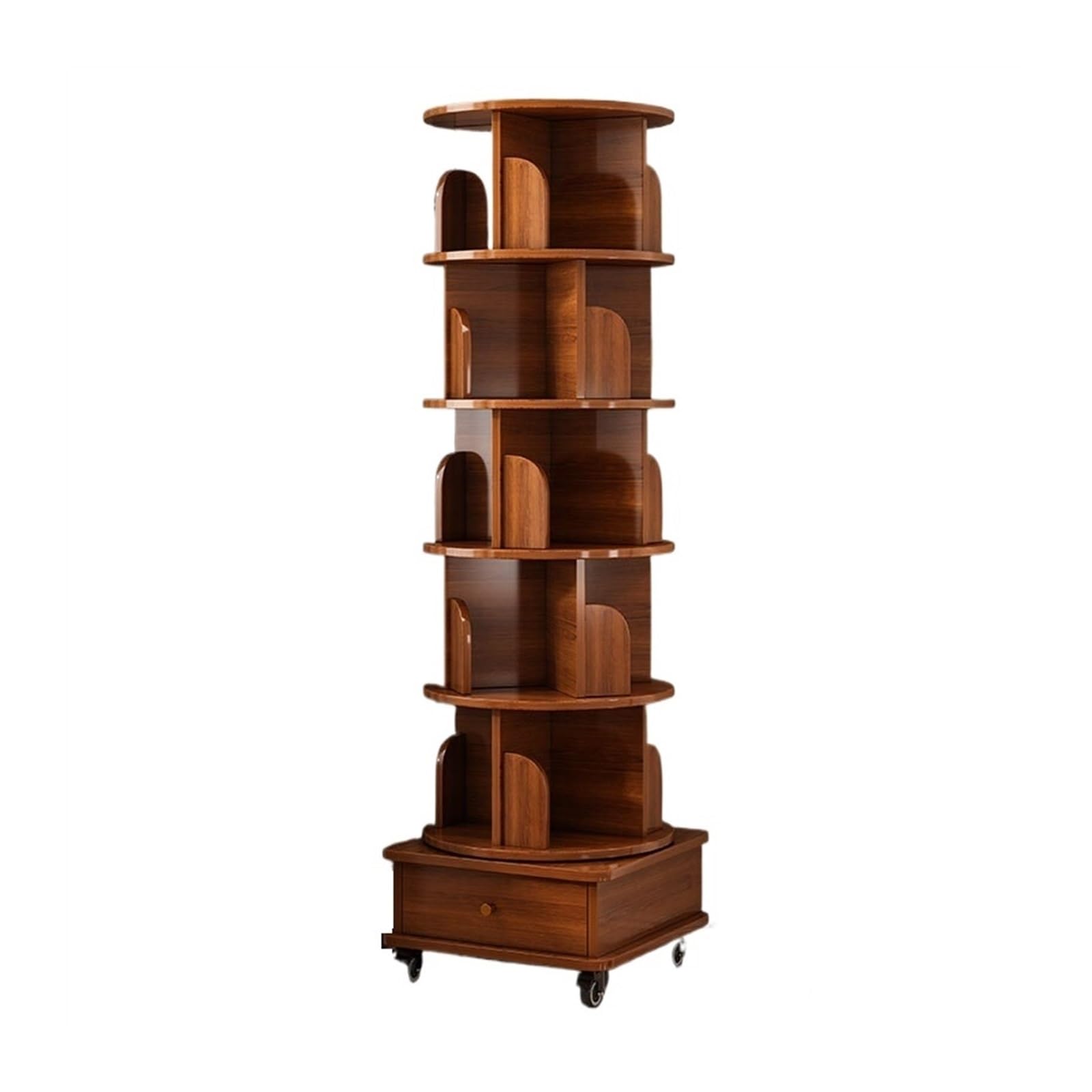AYCDL Bookcase Rotating Bookshelf, 360-degree Home Storage Picture Book Shelf, Simple Floor Shelf, Layered Book Cabinet in Living Room Display Shelf