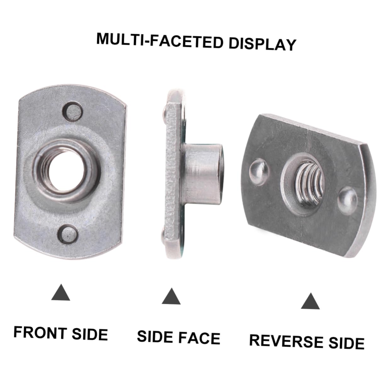 SOLUSTRE 1 Pack 15pcs T-Nuts Welded Nut Set Multi-Purpose Carbon Steel Tnuts for Home Office Outdoor Indoor Use (Grey)