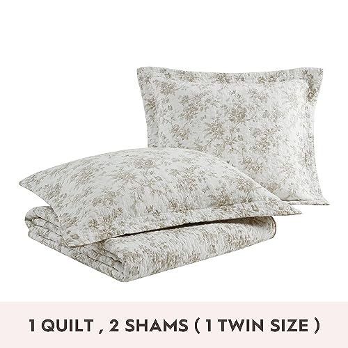 Laura Ashley - King Quilt Set, Reversible Floral Cotton Bedding with Matching Shams, Home Decor for All Seasons (Walled Garden Brown, King) - Image 7