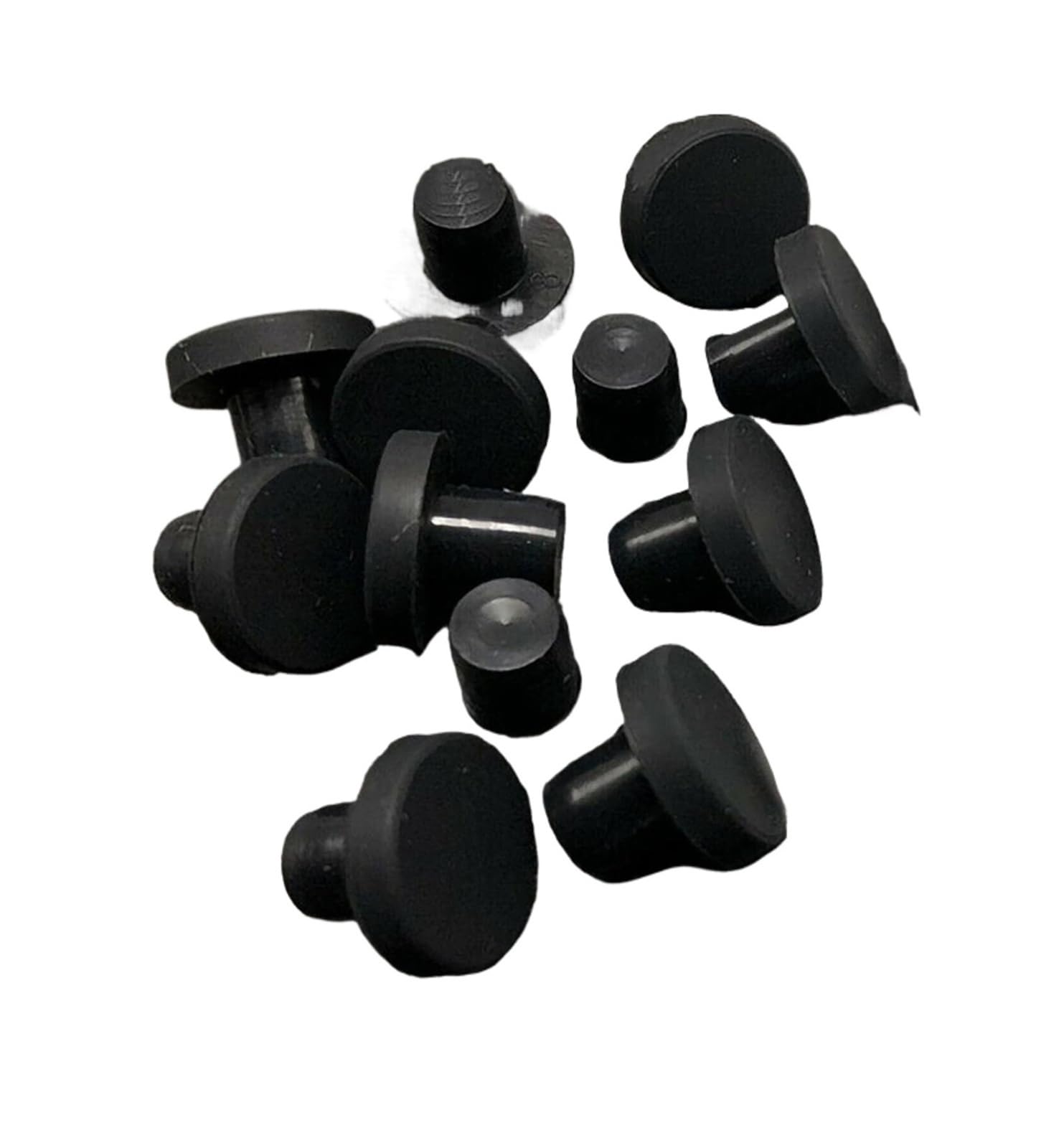 Multicolor Round Solid Silicone Rubber T Type Hole Plugs 2.7-15mm(Black,8.5mm(10pcs))