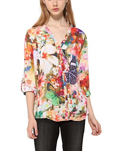 Preisvergleich Produktbild Desigual Damen CAM_SOL Hemd, Grün (Verde Botella 4009), Small