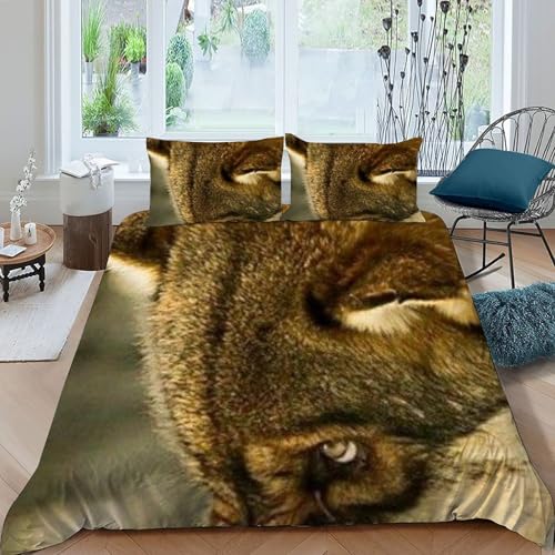 Parure de lit loup imprimé 3D microfibre avec zip - 3