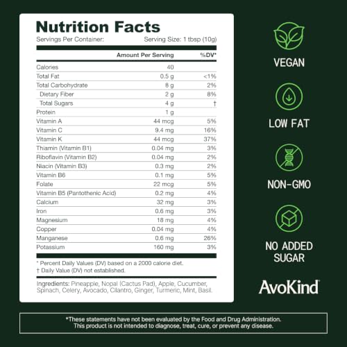 AvoKind Green Smoothie Mix, Freeze-Dried Whole Food Greens Powder - image 8