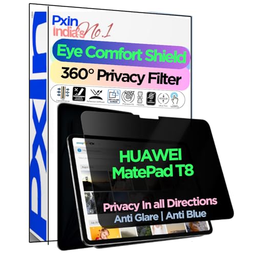 Image of PxIn Tablet Privacy Screen Guard compatible with HUAWEI MatePad T8 | No.1 | Anti Glare | Anti Blue Light | Anti UV | 4 Way Privacy Filter | 360 Privacy | Eye Protect