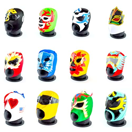 Paquete 10 Mascaras Lucha Libre Mayoreo Mexicana Variedad de Colores para Adulto