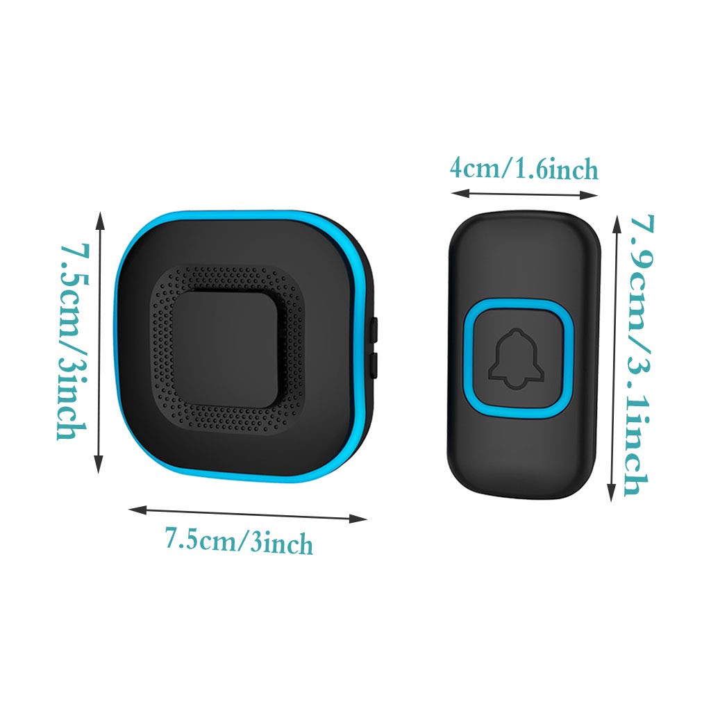 Timbre Inalámbrico, Timbre De Puerta Inalámbrico A Prueba De Agua con 2 Transmisores 6 Receptores Enchufables, Alcance De 1000 Pies, 4 Niveles De Volumen, 38 Timbres, para El Hogar,Blanco