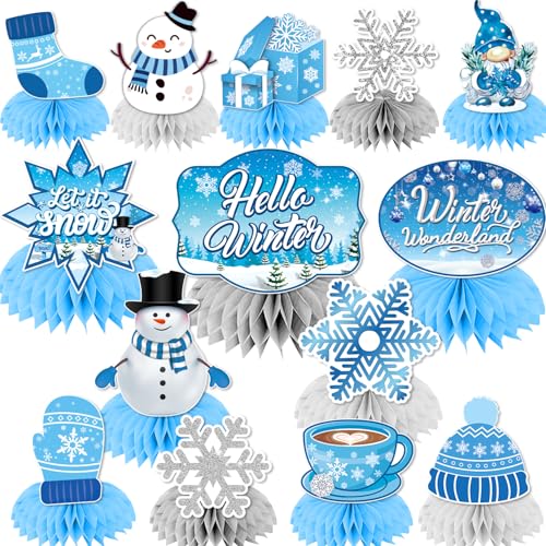 Decoraciones de invierno centros de mesa de panal