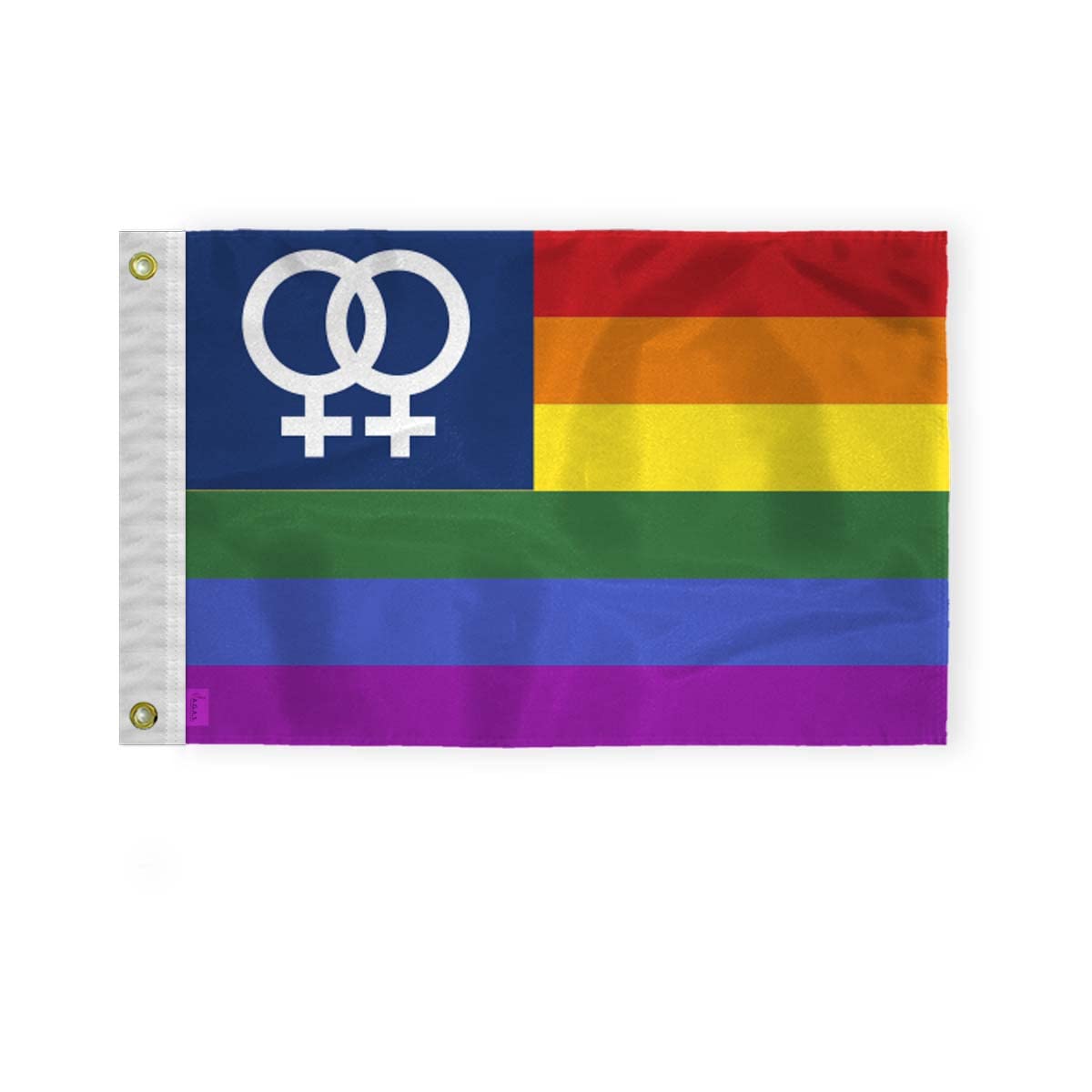 AGAS Double USA Venus Boat Nautical Flag 12x18 Inch - Printed 200D Nylon - Brass Grommets Fade Proof Vivid Colors - Small Double Venus Pride flag for Bike Car