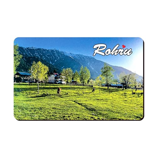 Image of Elegant Fridge Magnet with Themes |Rectangular Size Refrigerator Magnet with Magnetic Rubber Back | Pack of 1, 8.6cm X 5.4cm (Rohru)