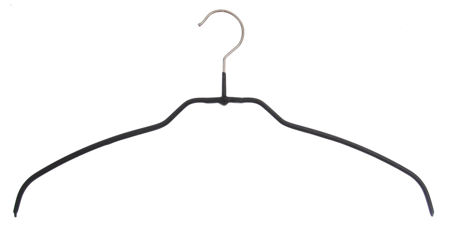 Kleiderbügel Aus Metall – 10 Stück, Schwarz, Rutschhemmend Beschichtet, 4 Mm Dünn, Platzsparend
