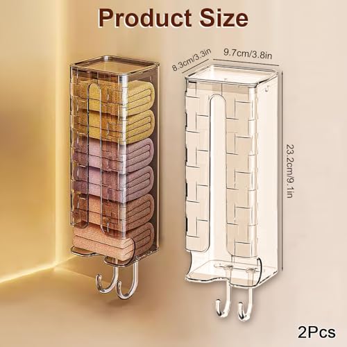 JEPELUS-2Pcs-Sock-and-Underwear-Organizer-Wall-Mount-Clear-Storage-Box-Thickened-Plastic-Lidded-Design-Space-Saving-Hanging-Organizer-for-Closet-Cabinet-Bathroom-Bedroom-Wardrobe-Clothes-Tie