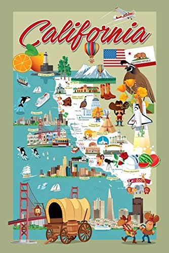 Amazon Co Jp ポスター カリフォルニアレトロ漫画スタイルマップ サイズ インテリア 壁紙用 絵画 アート 壁紙ポスター Diy 工具 ガーデン Amazon Co Jp ポスター カリフォルニアレトロ漫画スタイルマップ サイズ インテリア 壁紙用 絵画 アート 壁紙ポスター Diy 工具 ガーデン