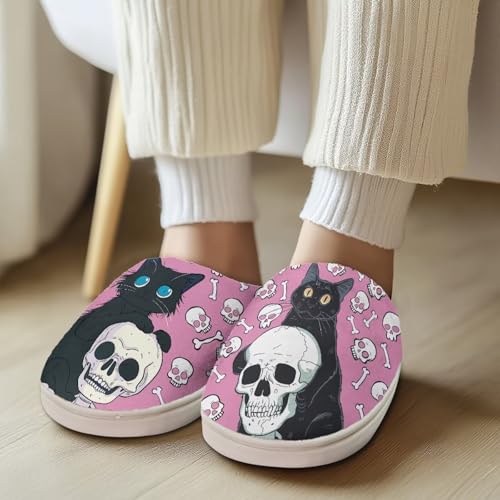 Halloween Cotton Slippers House Slippers for Women Men Holiday Slippers Indoor Bedroom Fluffy Warm Slippers4