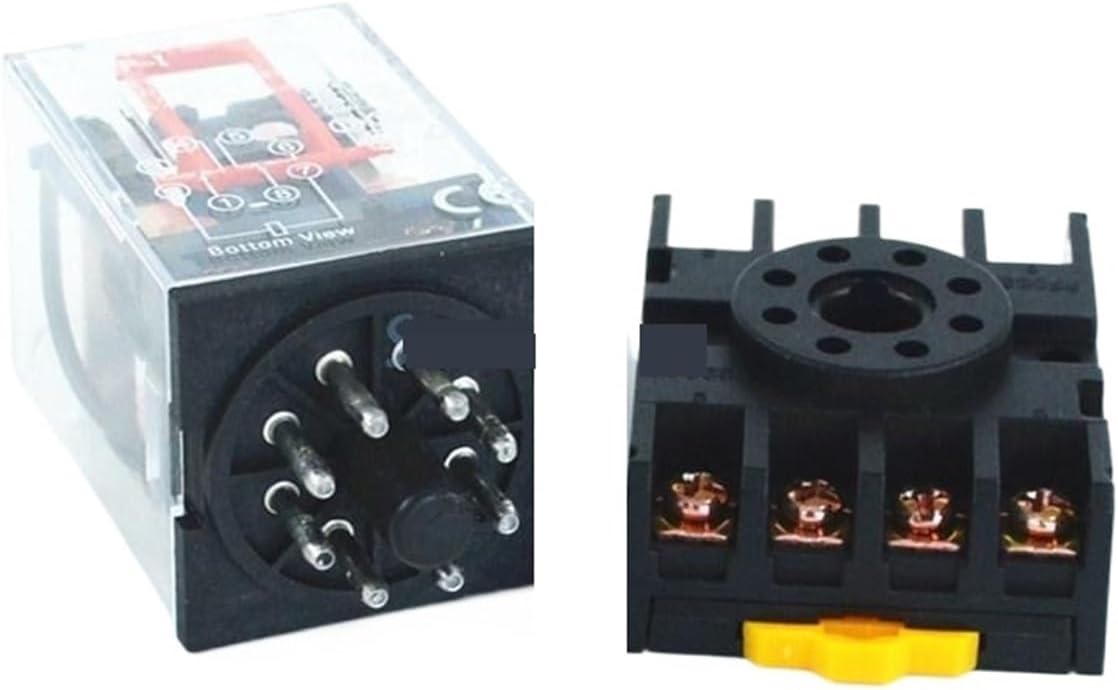 MK2P-I 24V Coil 8 Pins Electromagnetic Power Relay with PF083A Socket Base