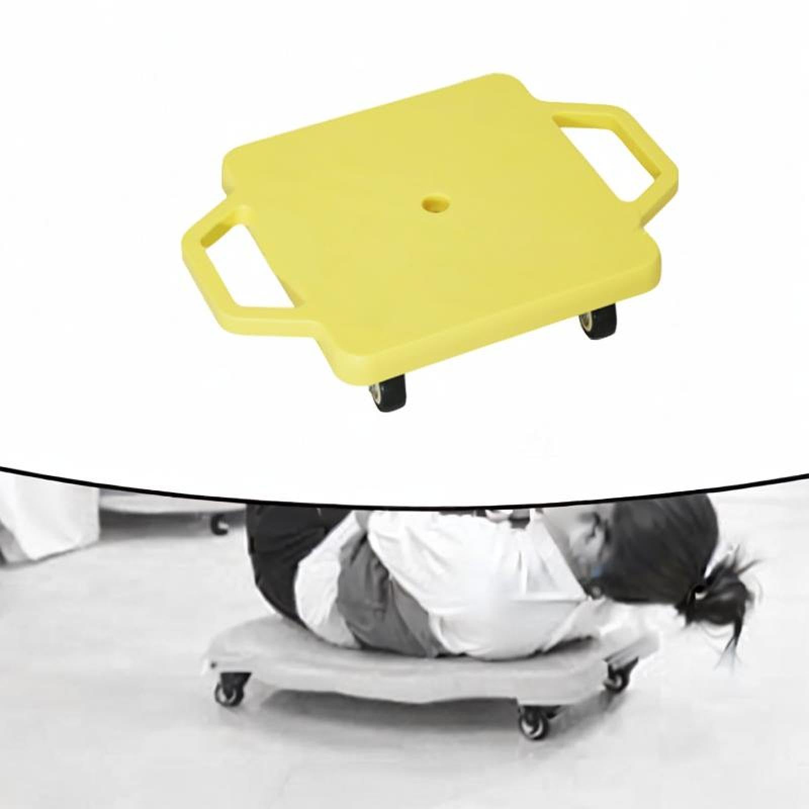 QSTDGVPW Indoor Scooter Board with Handles Sensory Training Early Education Square Floor Scooter for Indoor Outdoor Activities Home, Yellow