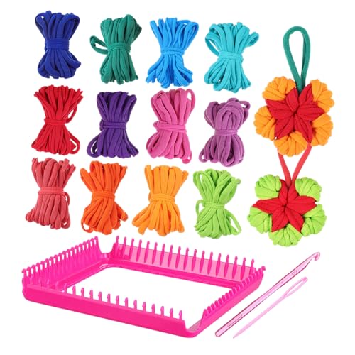 DIYEAH Beginner Knitting Kit 1 Set Weaving Loom Kit for Boys and Girls Boys Pot Holder Loom Loops Refill Craft Sets