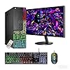 Dell Computadora de escritorio RGB OptiPlex para juegos, Intel Core i7, GeForce GT 1030, 16 GB de RAM, SSD de 512 GB, monitor FHD de 27 pulgadas, teclado y mouse RGB, WiFi, Windows 11 Pro (renovado)