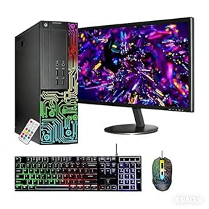 Dell Computadora de escritorio RGB OptiPlex para juegos, Intel Core i7, GeForce GT 1030, 16 GB de RAM, SSD de 512 GB, monitor FHD de 27 pulgadas, teclado y mouse RGB, WiFi, Windows 11 Pro (renovado)