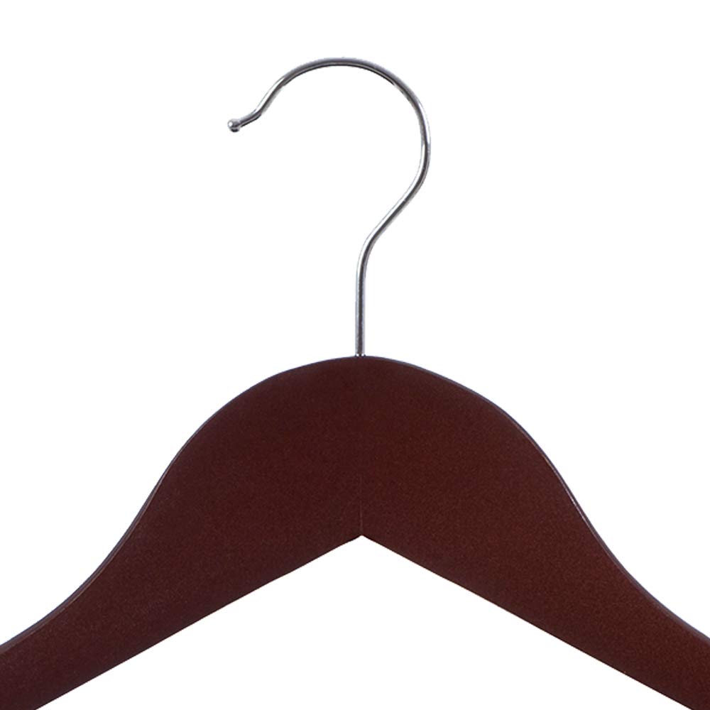 COM-FORT HOUSE | Pack 40 Perchas de Madera Antideslizantes | Color Caoba | Diseño Fino y Elegante | Madera Maciza | Percha Ideal para Trajes | Gancho de Acero Inoxidable Giratorio |