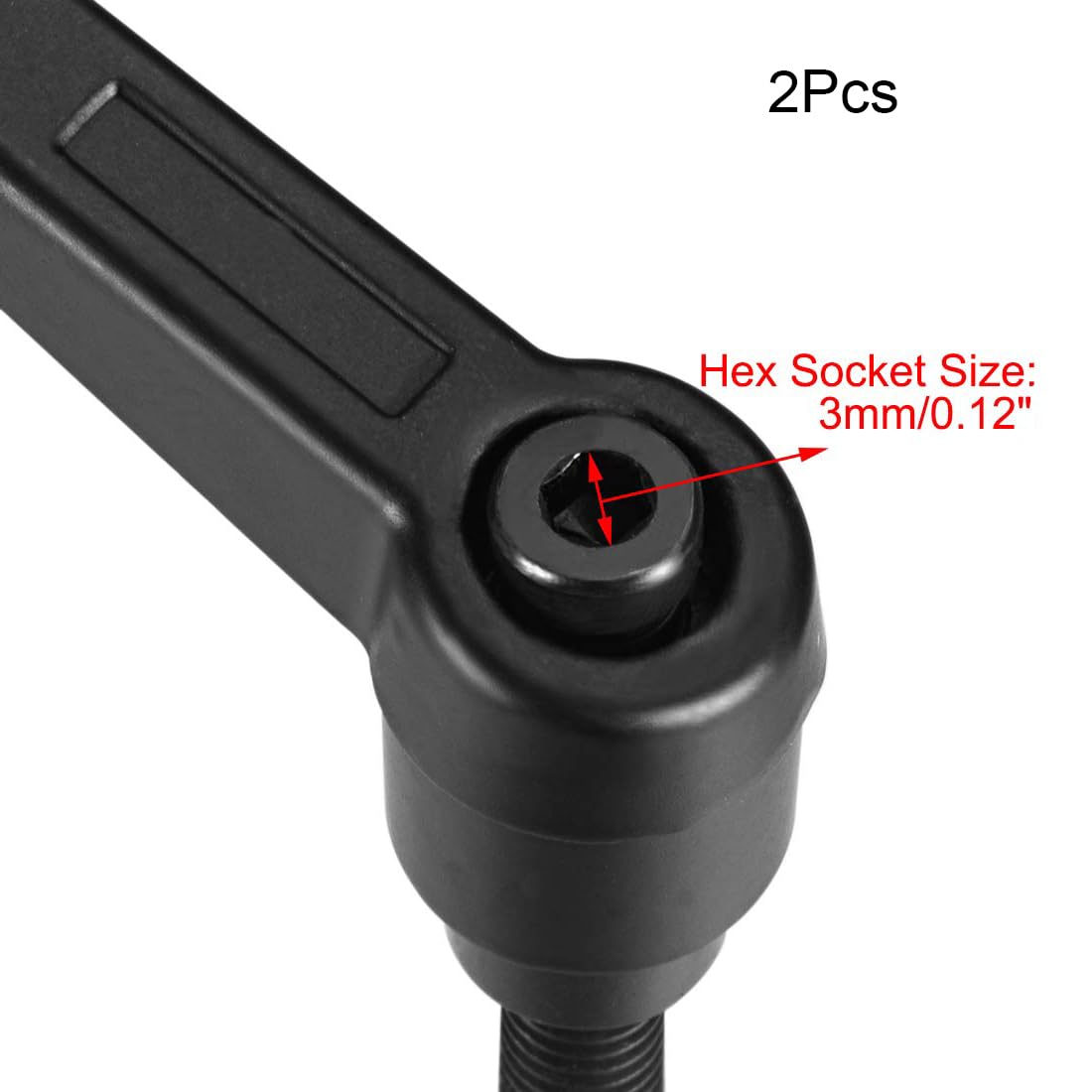TA-VIGOR 2Pcs Adjustable Clamping Lever Handles, M6 x 32mm Locking Quick Release Push Button Ratchet Screw Knobs - Image 3