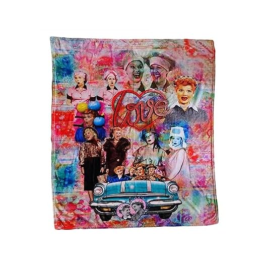 Midsouth Products I Love Lucy Throw Blanket with Color Collage 50"x60"