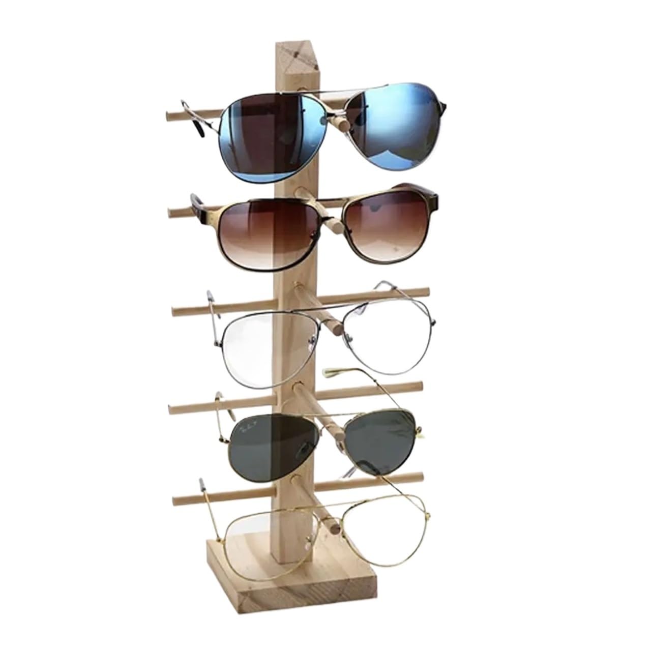 WWYYZAYC Eyeglasses Show Stand Jewelry Holder Multi Layers Wood Sunglass Display Racks Shelf For Pairs Glasses Showcase Women(Color5)