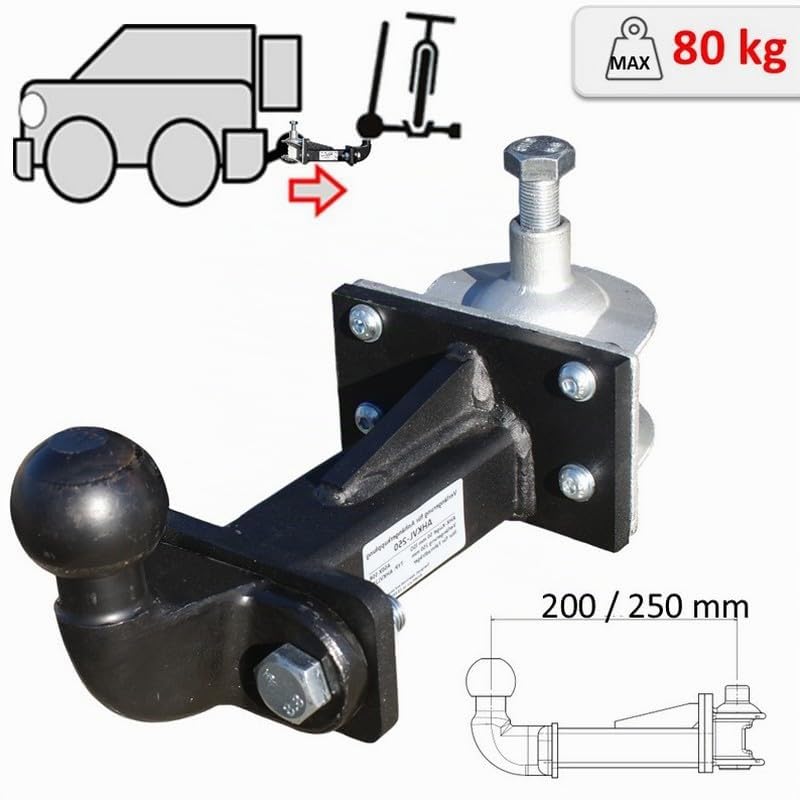 XIMPLIO Universel rallonge d'attelage pour Porte-vélos pour Chaque Type d'attelage (200 mm, Inclinable)