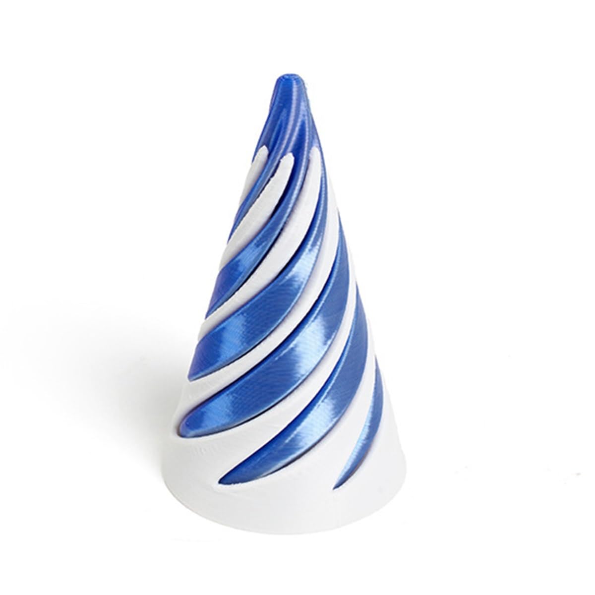 Fryskyo Blue Spiral Cone Fidget Toy, Of Stress & Anxiety 3D Printed Spiral Cone Toy, Pyramid Passthrough Sculpture, For Home Office Desk Decoration And Gifts(Blue)