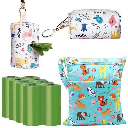 Image of Baby Disposable Diaper Bags Diaper Sacks 120 Count 9x13 inch THICK & NO LEAK and Waterproof & Washable Diaper Wet Dry Bag (12x14 inch) and Diaper Sacks Dispenser