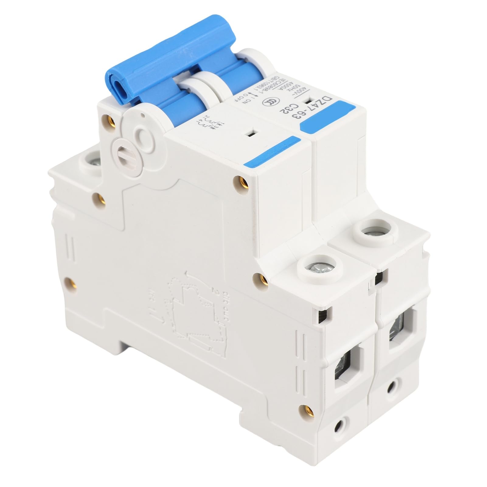 1 szt. wyłącznik różnicowoprądowy, DZ47-63 2 bieguny 220 / 380 V 32 A RCCB Miniaturowy wyłącznik różnicowoprądowy z zabezpieczeniem przed przeciążeniem, zabezpieczenie przed zwarciem, montaż na szynie