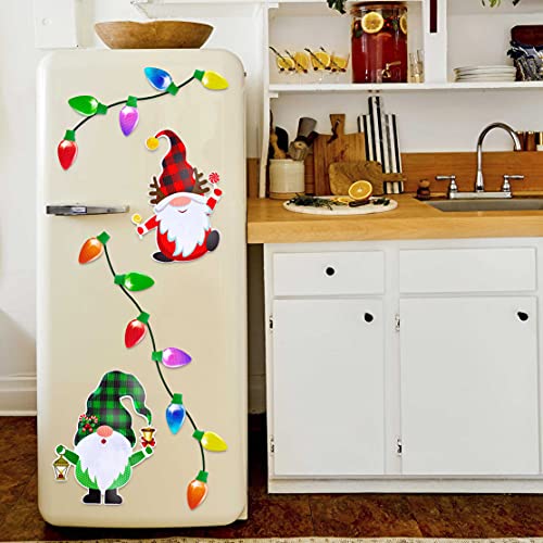 26 Pieces Christmas Car Refrigerator Decorations Reflective Bulb Light Gnome Magnet Accessories Set Xmas Holiday Cute Decor #TOP2