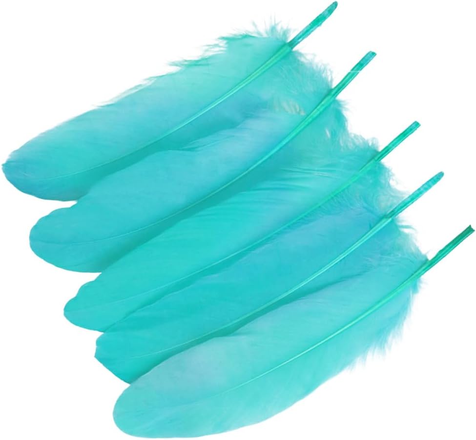 20PCS Natural Goose Feathers, 5.91-7.87inch Decorative Feathers for Wedding Party Clothing Accessories Dream Catcher DIY Crafts, Peacock Green