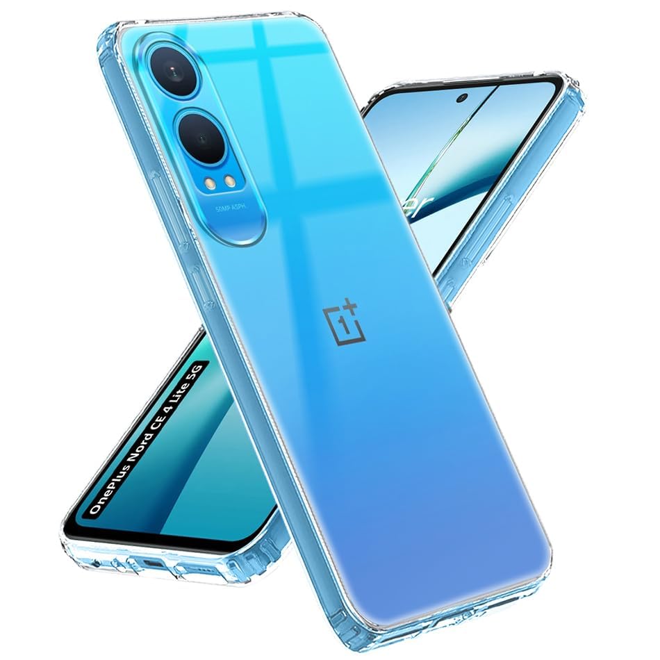 Image of NISHTECH for OnePlus Nord CE 4 Lite 5G Premium Transparent Hybrid Soft Slim Dust Proof Back Case Cover Silicone with Camera Protection
