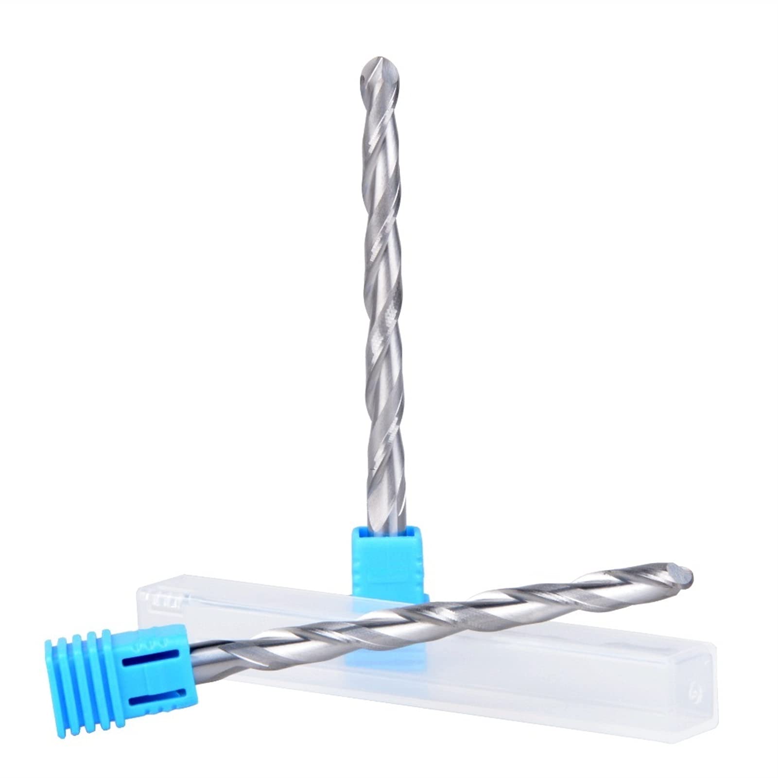 BERWENNY 2Pcs 6/62mm 2 Flutes Carbide Ballnose End Mills Bit Cutting Tools CNC Router Milling Cutter Compatible with Engraving Tools