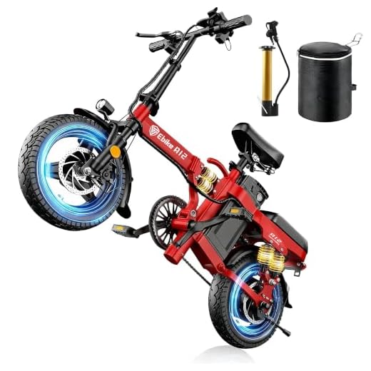 DTTZH Foldable Ebike for Adults, 2000W Folding Electric Bike 40MPH, 52V 25Ah Folding Ebikes, 80 Mlies Long Range Adult Electric Bicycles, UL2849 Certified E Bike (Red)