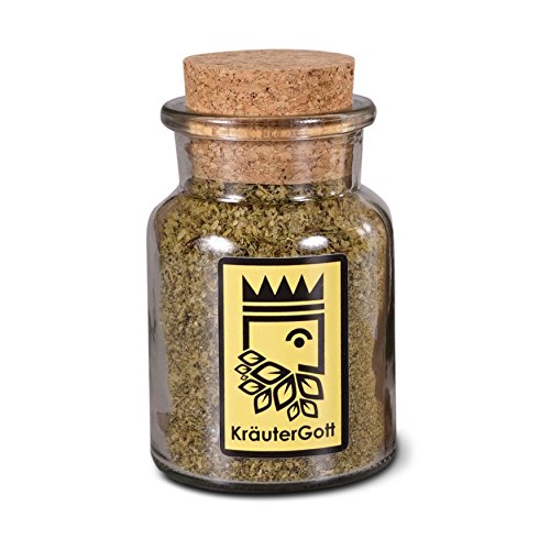 Zitronensalz Kräuterzitrone mit 20% Kräuteranteil - Original und handgefertigt von KräuterGott - 80g im edlen Korkenglas