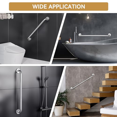 Image of AmazerBath Grab Bar for Bathtubs and Showers - Anti Slip, 36 inch L x 1.25 inch D, Stainless Steel, Senior and Handicap Accessible, Holds 500LBS