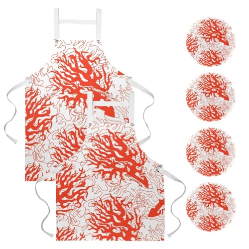 Tablier de serveuse pour cuisine lot de 2 avec broches pour nettoyage et bistrot
