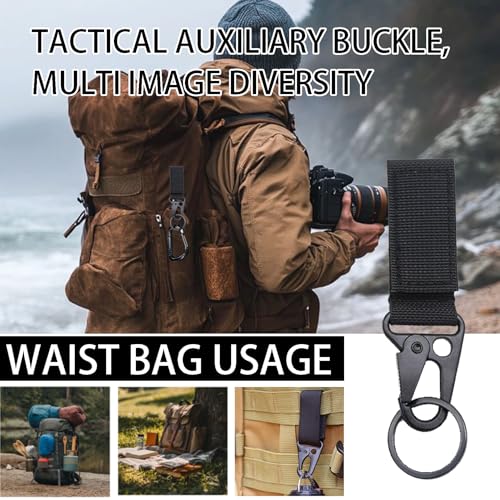 2 Stück Gürtelclip,Schlüsselhalter Gürtel,Polizei Schlüsselanhänger,Belt Keeper,Mit Haken Lanyard,Nylon Guertelschlaufe,Ausgestattet,Gürtel-Karabiner,für Car Schlüssel,Camping,Rucksack,Outdoor