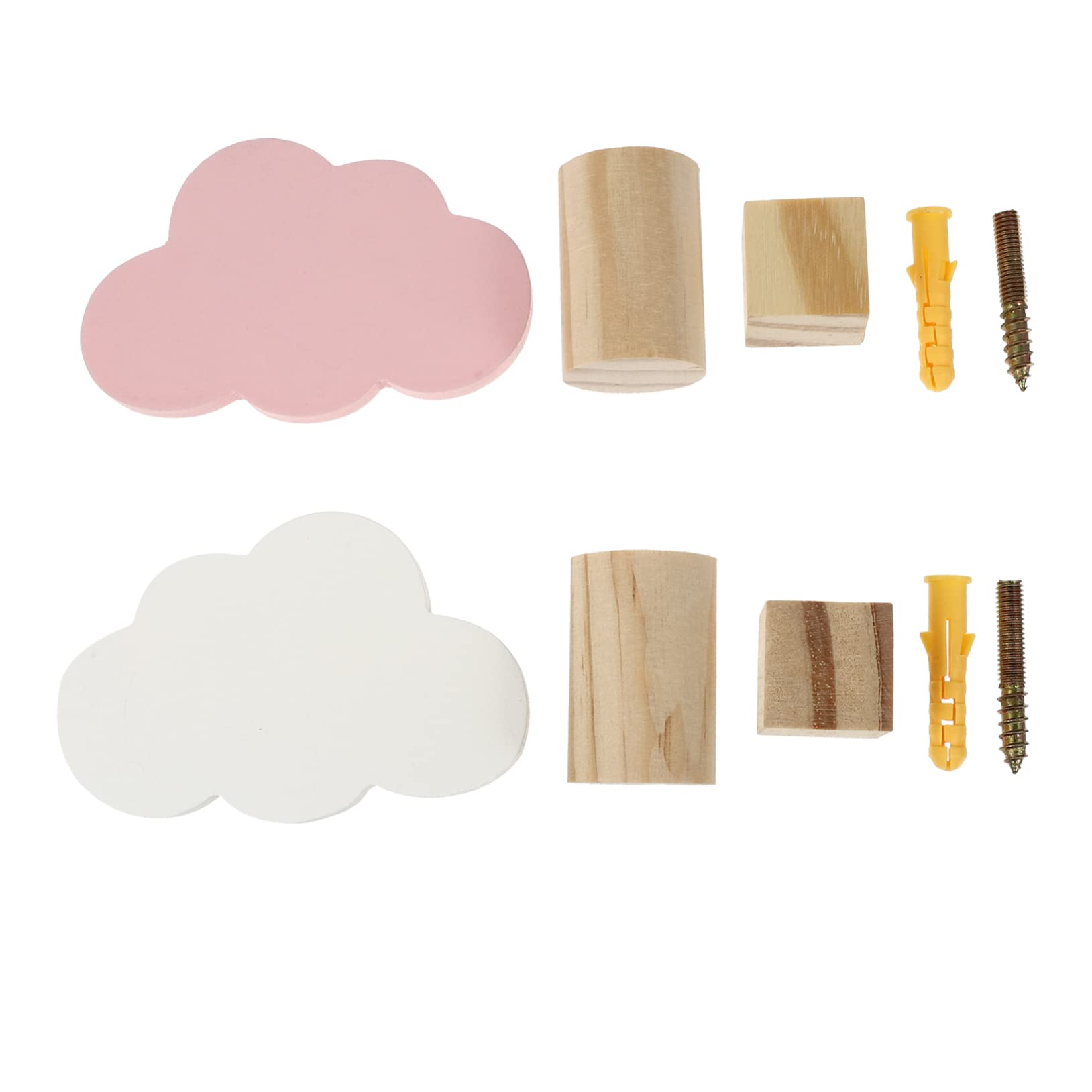 Cabilock 1set Adorable Cloud Wall Hooks for Clothing Stylish Wooden Hangers and Decorative Ornaments for Rooms Design 2pcs